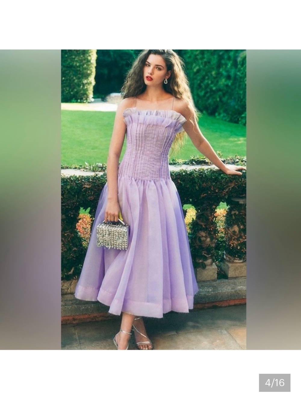 NWT Aje horizon pi tucked midi dress in lilac US 6